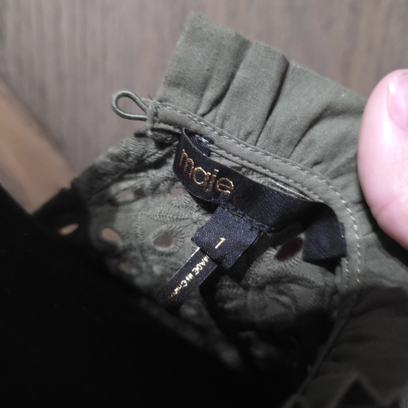 Maje Linode Olive Ruffled Blouse - Picture 3 of 5